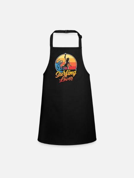 Amateurs de surf Planche de surf Surfer Surf - Tablier Enfant - noir - Devant
