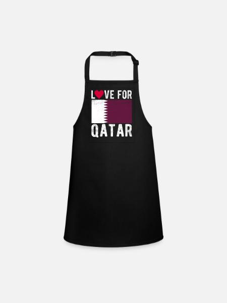 Qatar Flag - Children's Apron - black - Front
