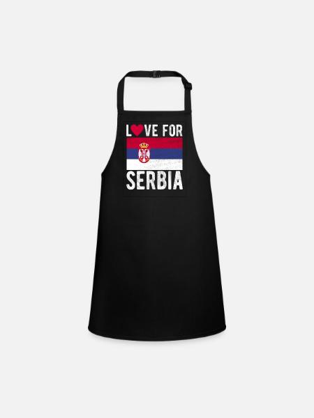 Serbia Flag - Children's Apron - black - Front