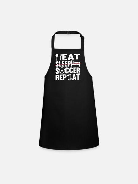 Eat Sleep Soccer Repeat - Soccer Player Funny Socc - Schürze für Kinder - Schwarz - Vorne