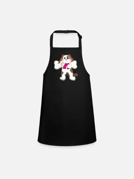 Dog Bones - Children's Apron - black - Front