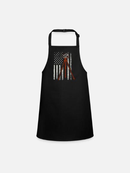 Photographer Distressed American Flag USA Photogra - Schürze für Kinder - Schwarz - Vorne