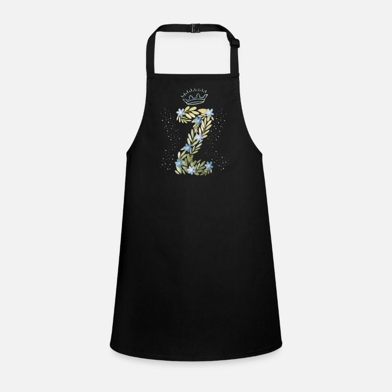 Monogram letter Z with crown, floral ornament Children's Apron