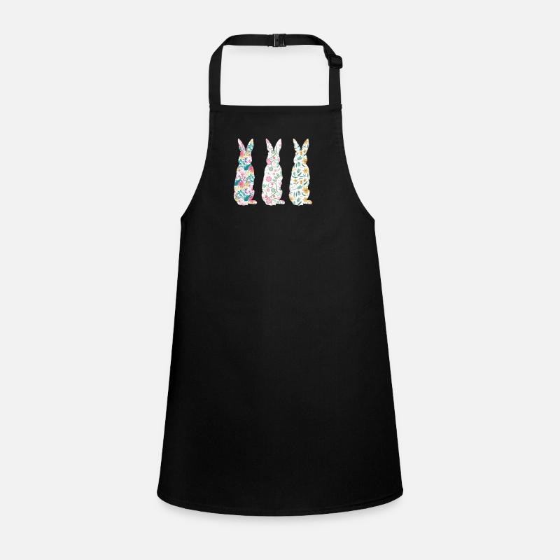 Pâques Trois lapins Fleur de lapin Tablier Enfant
