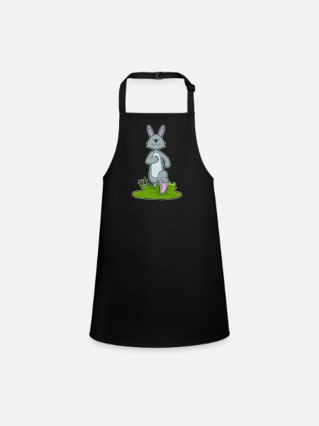 Bunny Jogger Jogging Sport - Children's Apron - black - Front