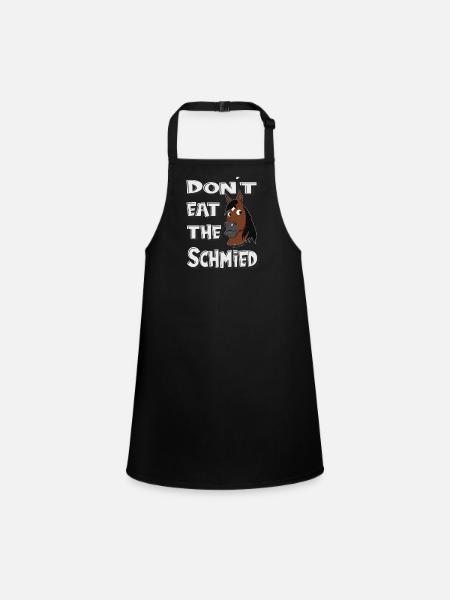 don't eat the blacksmith funny farrier - Children's Apron - black - Front
