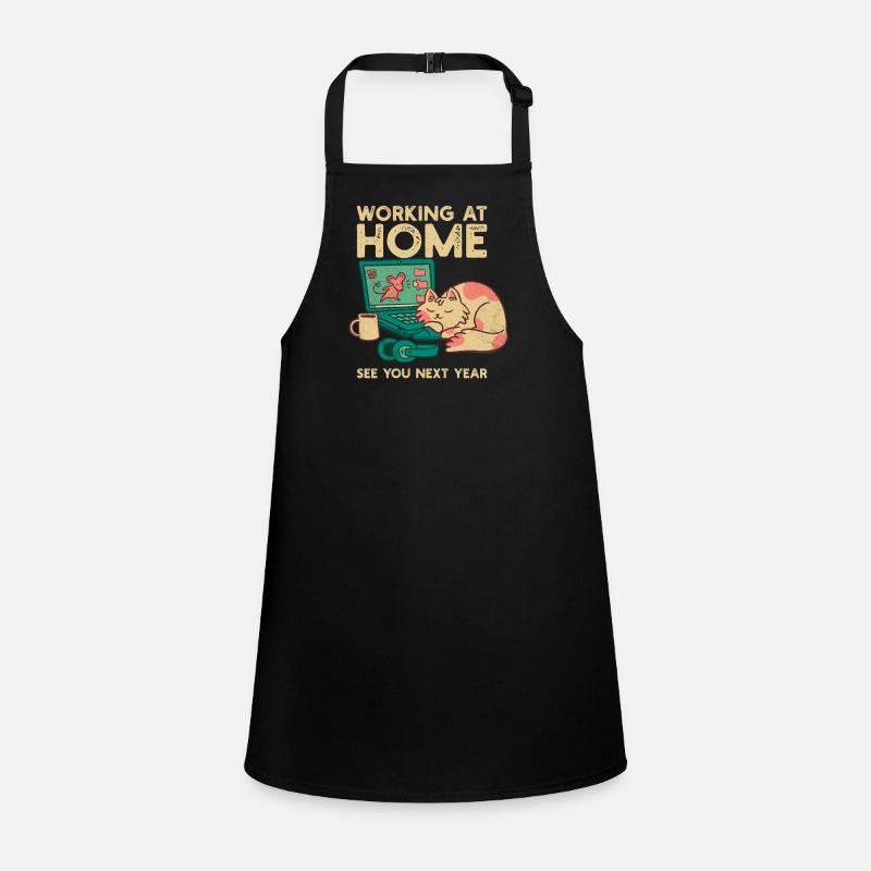 Funny Home Office Cat Saying See You Next Year Children's Apron