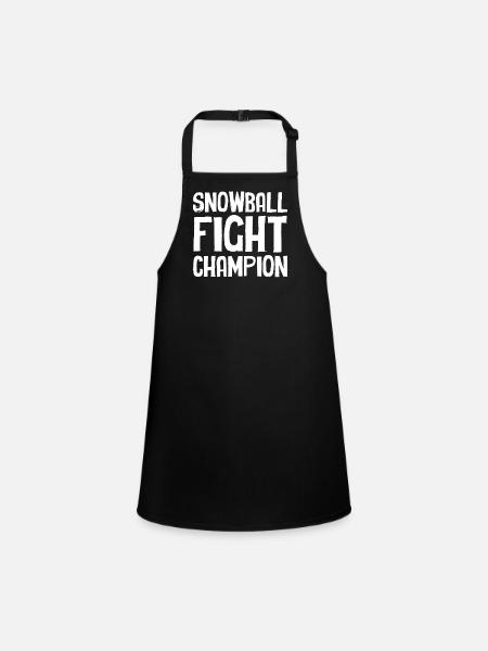 Snowball Fight - Snowball Fight Champion - Children's Apron - black - Front