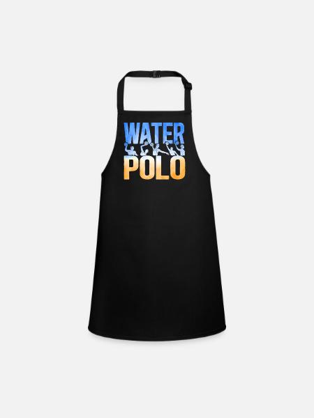 Water Polo Watercolor Water Polo - Children's Apron - black - Front