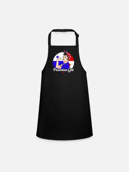 Panaméenne Fille Latina Femme Panama Flag Cadeau - Tablier Enfant - noir - Devant