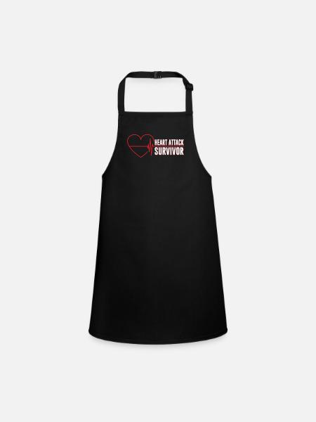 Survivor of a heart attack Heart attack - Children's Apron - black - Front