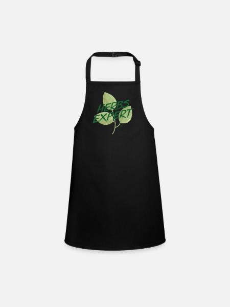 Herb Expert Herb Herb Jardin Herbe Herbe - Tablier Enfant - noir - Devant