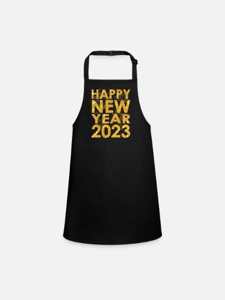 Happy New Year 2023 - Men Women New Years Eve Part - Children's Apron - black - Front
