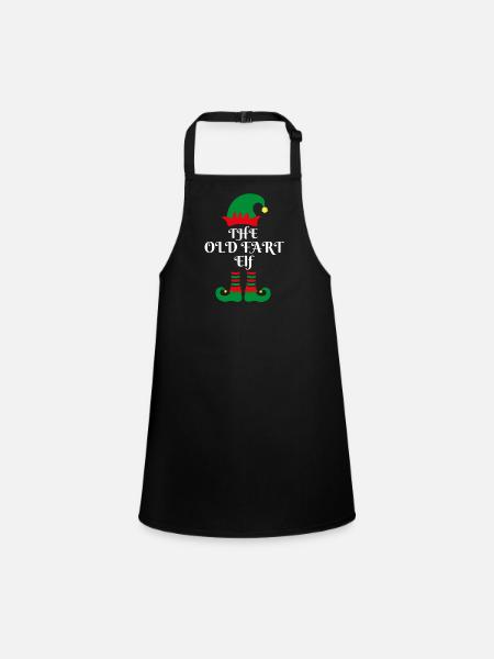 THE OLD FART ELF Santa's little helper Christmas - Children's Apron - black - Front
