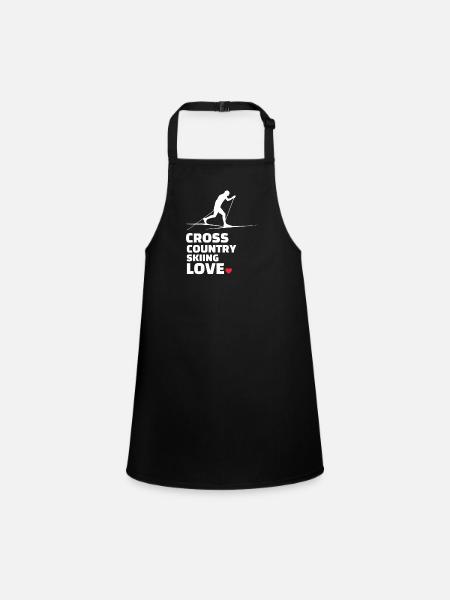 I love cross-country skiing stylish - Children's Apron - black - Front