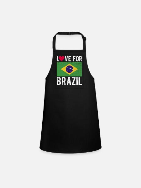Brasilien Souvenir - Schürze für Kinder - Schwarz - Vorne