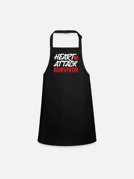 Survivor of a heart attack Heart attack - Children's Apron - black - Front