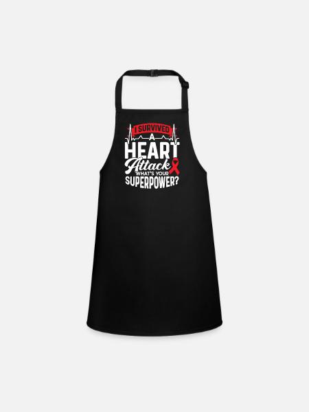 I survived a heart attack Heart attack - Children's Apron - black - Front