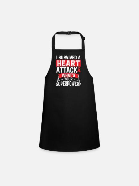 I survived a heart attack Heart attack - Children's Apron - black - Front