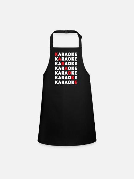 Karaoke Singer Karaoke - Schürze für Kinder - Schwarz - Vorne