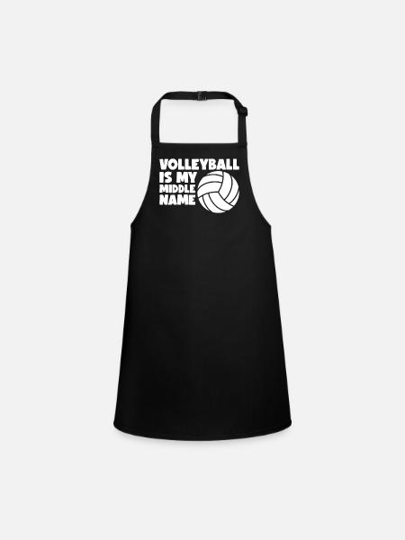 Volleyball Volley Aufschlag Volleyballspieler - Schürze für Kinder - Schwarz - Vorne