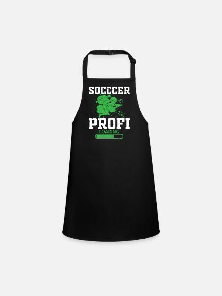 Soccer Profi Loading - Soccer Lover Soccer Player - Schürze für Kinder - Schwarz - Vorne