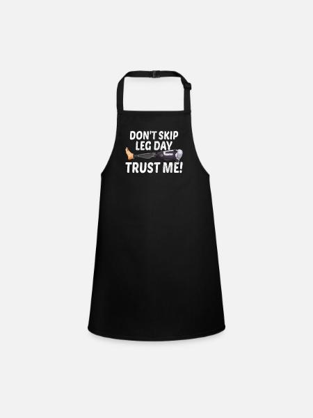 Leg surgery wheelchair lost leg - Children's Apron - black - Front