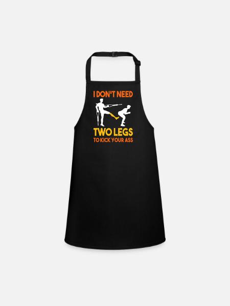 Leg surgery wheelchair lost leg - Children's Apron - black - Front