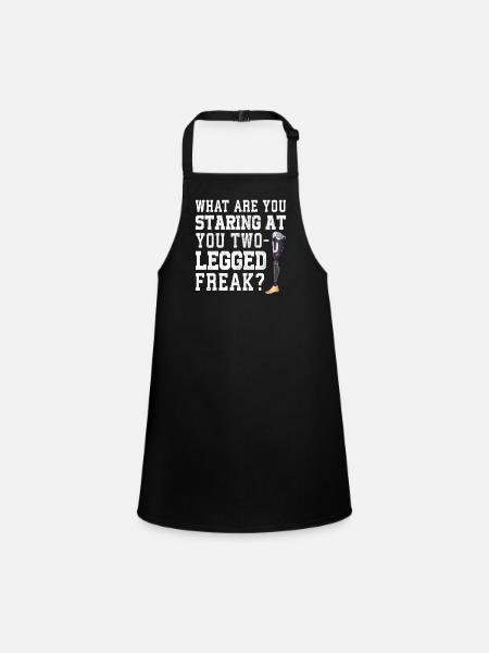 Leg surgery wheelchair lost leg - Children's Apron - black - Front