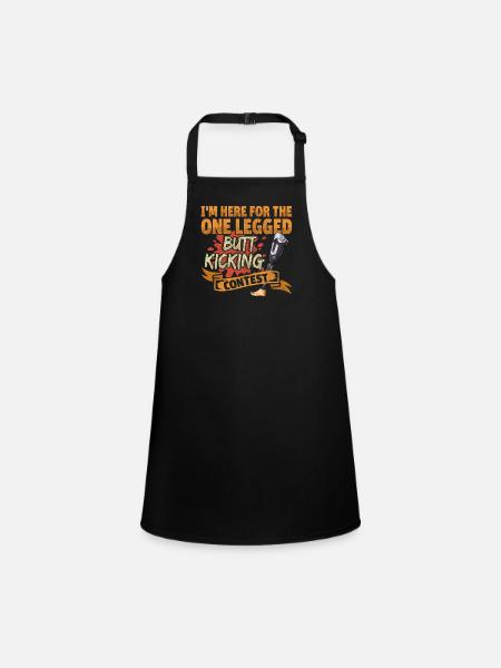 Leg surgery wheelchair lost leg - Children's Apron - black - Front