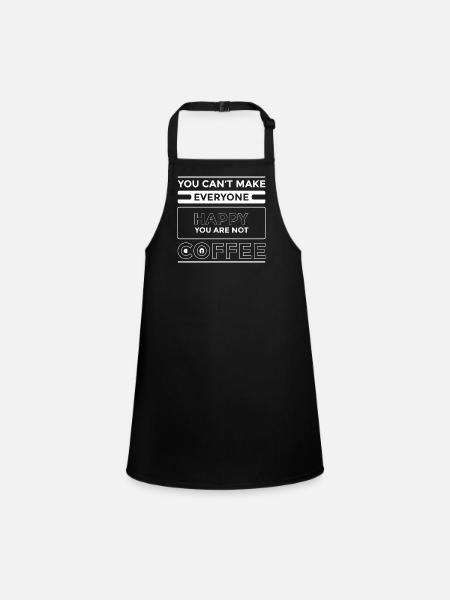 Coffee Sarcasm Friends Happiness Joy Cappuccino - Children's Apron - black - Front