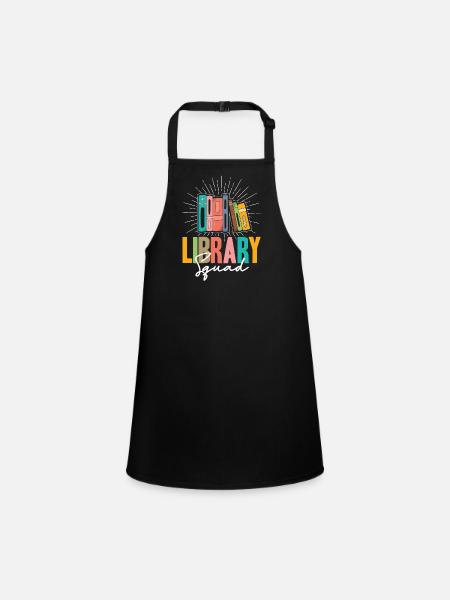 Library Squad - Children's Apron - black - Front