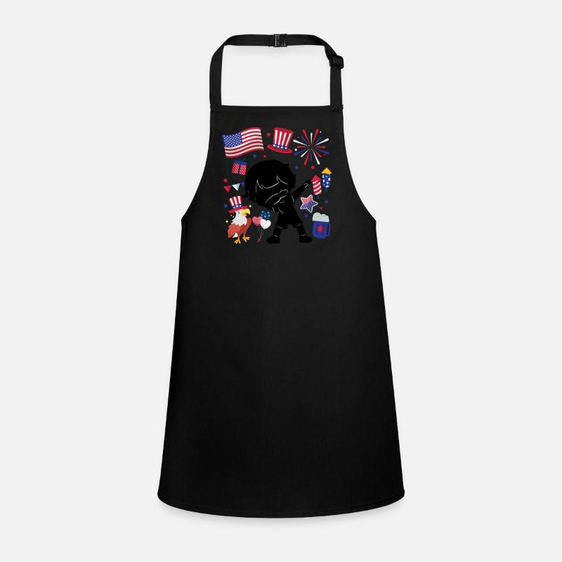 Silhouette Boy July 4 Independence Day Children's Apron