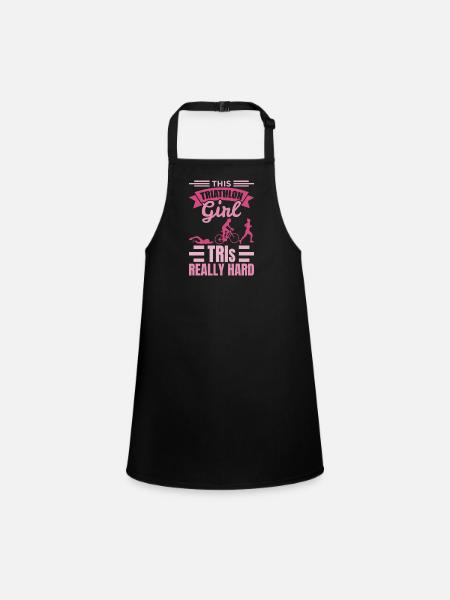 Triathlete Girls - Children's Apron - black - Front