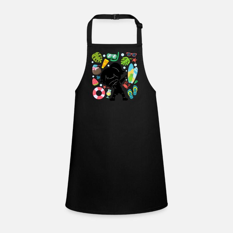 Silhouette Dabbing Girl Summer Time Beach Style Children's Apron