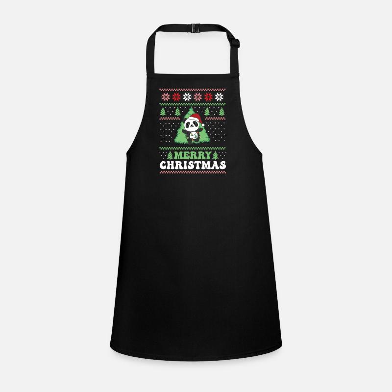 Joyeux Noël rétro moche Noël Panda Tablier Enfant