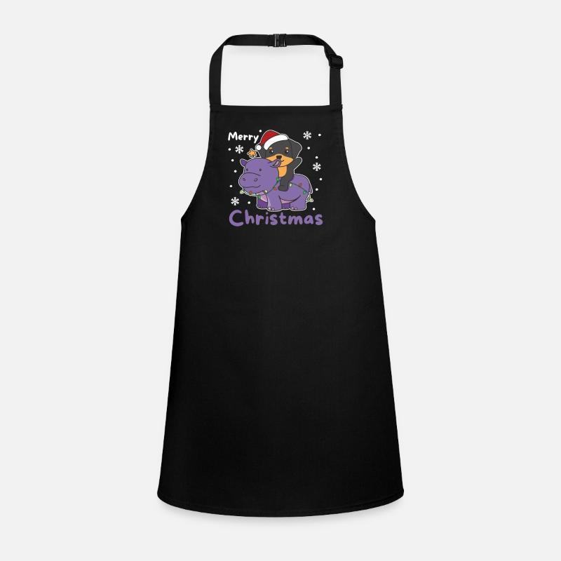 Noël Hippopotame Rottweiler Joyeux chien de Noël Tablier Enfant