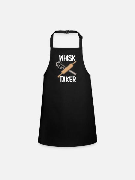 Whisk Taker Baker Funny Baking Baking Bakery - Tablier Enfant - noir - Devant