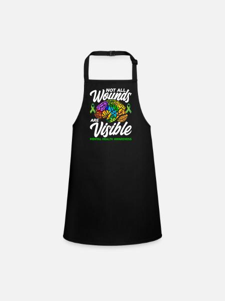 Not All Wounds Are Visible - Children's Apron - black - Front
