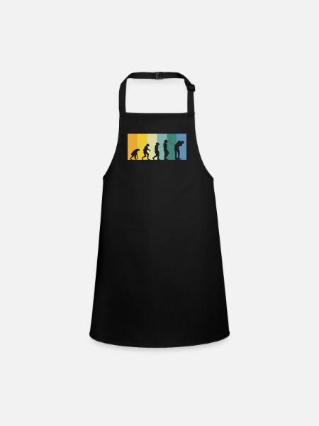 Evolution Golfer - golfen retro vintage Farben - Schürze für Kinder - Schwarz - Vorne