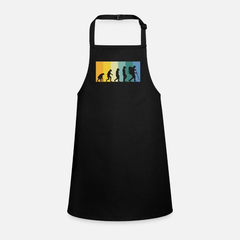 Evolution Wanderer - hiking retro vintage colors - Children's Apron - black