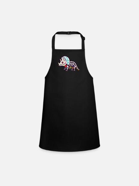Triceratops - Schürze für Kinder - Schwarz - Vorne
