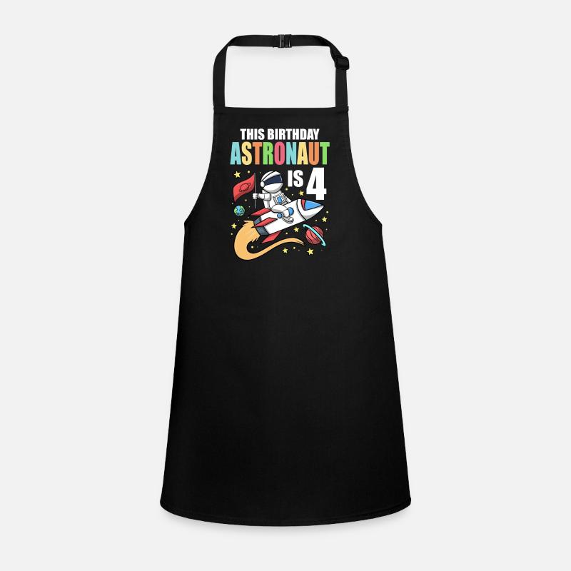 Space Birthday 4 Astronaut Planets Rocket Ship Children's Apron