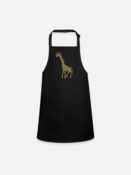 Giraffe - Schürze für Kinder - Schwarz - Vorne