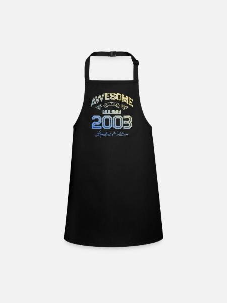 2003 awesome since - Children's Apron - black - Front