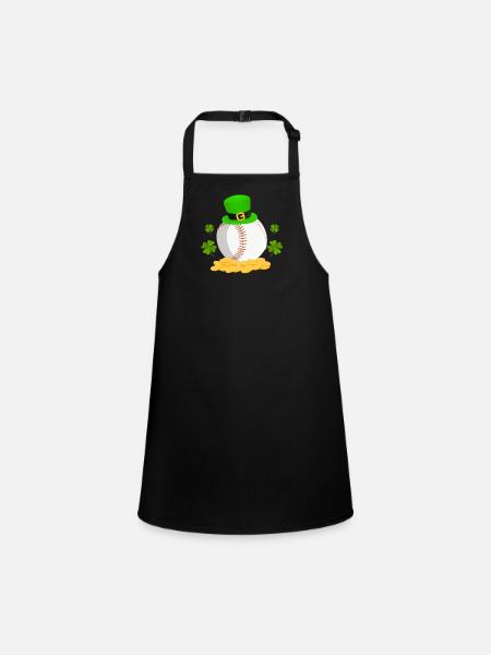 Lucky Baseball Leprechaun Hat Heap Golden Coin - Tablier Enfant - noir - Devant