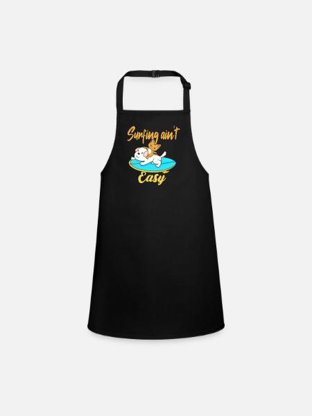 Surfing ain't Easy - Children's Apron - black - Front