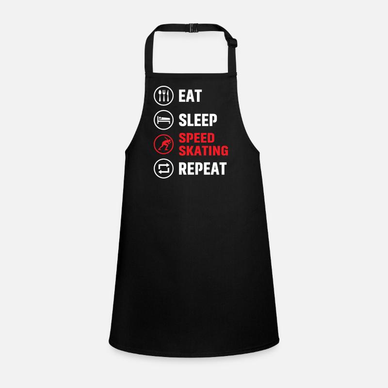 Eat Sleep Speed Skating Repeat Schürze für Kinder