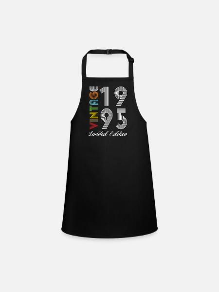Vintage 1995 Vintage Birthday Retro Vintage - Children's Apron - black - Front