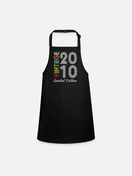 Vintage 2010 Vintage Birthday Retro Vintage - Children's Apron - black - Front